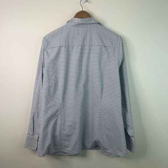 Lands’ End Blue Plaid Long Sleeve Button Up Shirt Women's Size 20W-22W Cotton - Picture 7 of 10